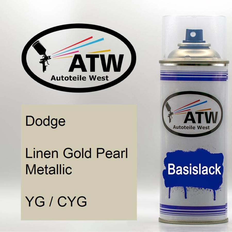 Dodge, Linen Gold Pearl Metallic, YG / CYG: 400ml Sprühdose, von ATW Autoteile West.